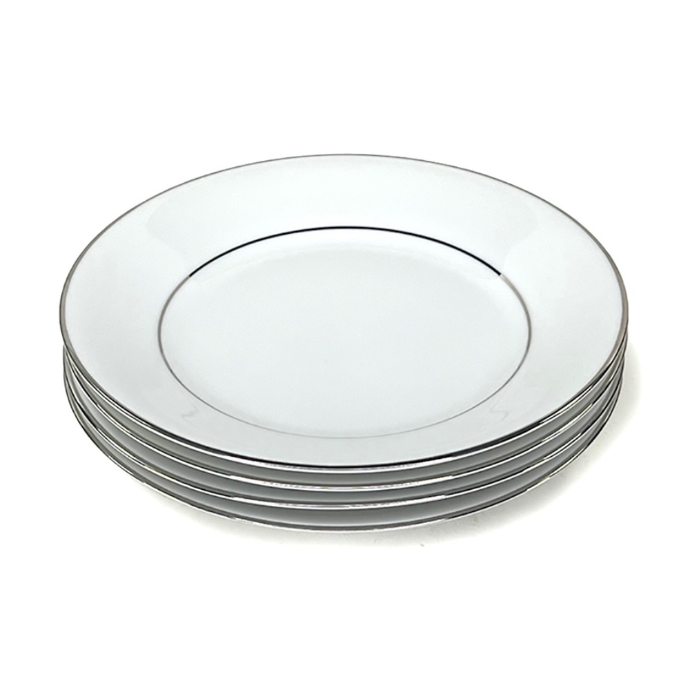 Nicole Miller Home Platinum Banded Salad Plates - 4